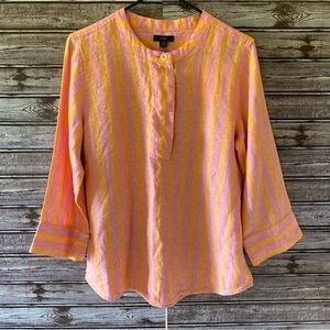 NWT J Crew Women's‎ 100% Linen Long-Sleeved Popover Top Size XS